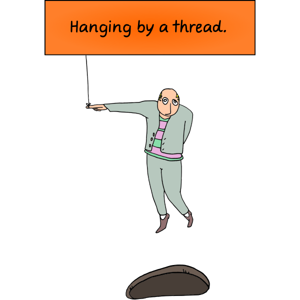 Hanging by a thread Free SVG